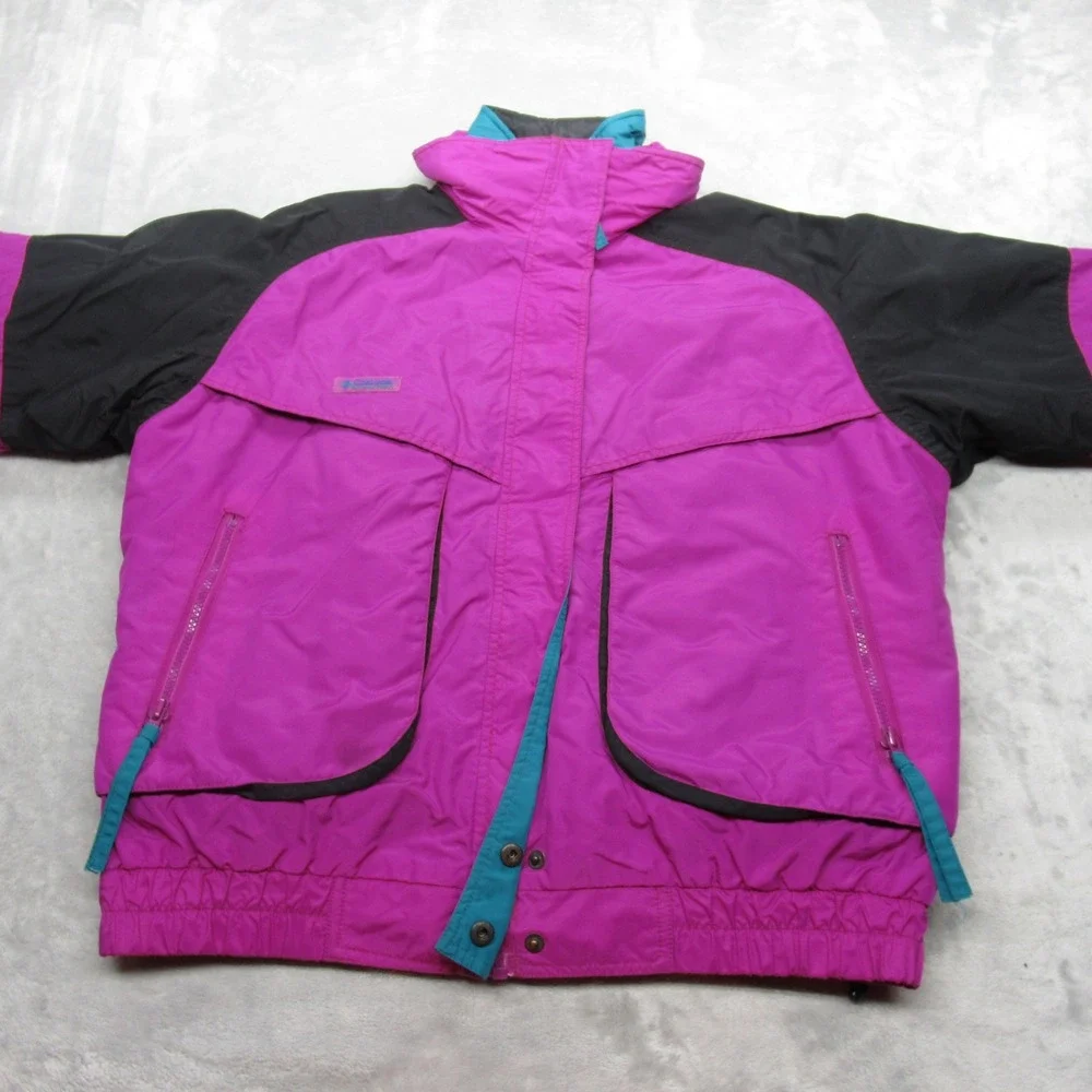 Columbia Jacket Women Large Purple Insulated Removable Liner Reversible 3in1 VTG - Picture 7 of 16